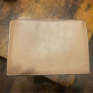 Ann Taylor Tan Leather Toiletry Pouch